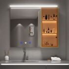 Bathroom LED Medicine Cabinet with Acrylic & Brushed Gold Door Defogging Mirror