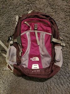North Face Backpack Women's Maroon Purple Recon Hiking ☆ Excellent Condition ☆