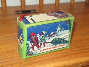 Vintage Christmas Candy Cookie Box 1940's NOS Happy New Year Tree Cutting (CH198