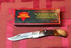 Keen Kutter knife with 1 blade. Brown Stagbone, 3 1/2 in closed 6 1/4  open