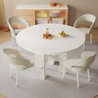 Guyii Round Dining Table Kitchen Table w/4 Chairs Dining Room Table White Table