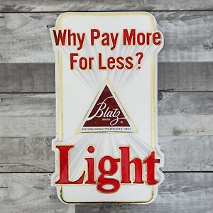 Blatz Light Vintage Beer Sign 