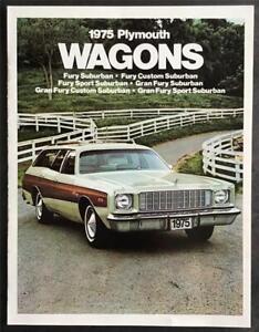 PLYMOUTH WAGONS 1975 USA Car Sales Brochure #81-005-7080 FURY Gran Fury Sport ++
