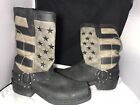 Durango Faded Flag Patriotic Pull On  Mens Black Casual Boots Size 10.5 Preowned