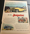1948 Willys Jeepster at the Beach - Vintage Original Color Print Ad / Wall Art