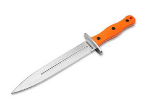 Boker HL Boar Dagger Fixed Blade Knife Orange TPR Handle 440C Plain Edge 02RY807