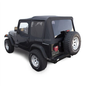 Jeep Wrangler YJ Soft Top, 88-95, w/ Upper Doors, Tinted Windows, Black Denim (For: Jeep)