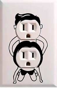 Funny Vinyl Decal Wall Outlet (set of two)