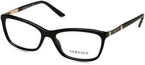 Versace Women VE3186 Black Eyeglasses Frames GB1 54mm