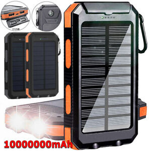 2024 Super 10000000mAh USB Portable Charger Solar Power Bank For Cell Phone