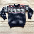 Dale of Norway Oslo Sweater Shop Fair Isle Sweater Size 42 Blue Red White