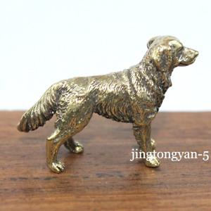 Brass Golden Retriever Figurine Dog Statue Home Decoration Animal Figurines Toys
