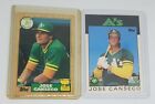 (2) Jose Canseco 1986 Topps Traded Donruss Rookie card RC 1987 Fleer 1988 A's 89