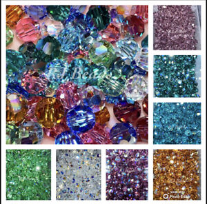 Genuine 6mm Swarovski Crystal 5000 Sparkling Round Jewelry Supply Craft Beads AB