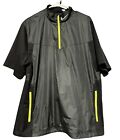 Nike Golf Jacket Mens Large Short Sleeve 1/4 Zip Windbreaker Shirt Shield Black