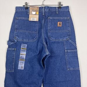 Carhartt Jeans Blue Denim Carpenter B73 DST Double Knee Work NWT 32 X 32