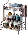 Bathroom Counter Organizer, 2-Tier Standing Shelf, Kitchen Spice Rack Bronze