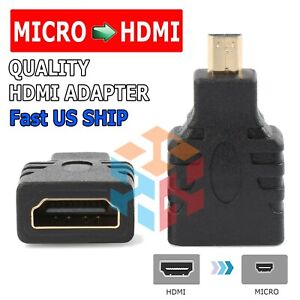 HDMI Type A Female to Micro HDMI Type D Male Plated Adapter Converter Connector