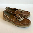 Sperry Top Sider Boat Shoes Womens 9773136 Size 9 Tan With Cheetah Print Sequins