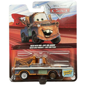 Mattel - Disney Pixar's Cars Die-Cast Vehicle Toy - MATER WITH SIGN [HTX86] -New