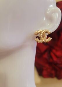 Chanel CC pearl crystal  earrings