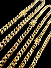 14K Yellow Gold Plated 6-12mm Premium Quality Womens Mens Miami CUBAN link Chain