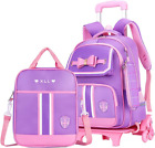 Rolling Backpack for Girls Cute Trolley Bags Primary School Bookbag