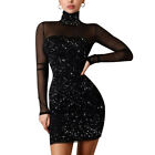 Women Sexy Bodycon Sequin Dress Ladies Evening Party Ball Gown Mini Dresses US