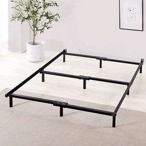 New ListingCompack Metal Bed Frame, 7 Inch Support for Box Spring and Mattress Set, Black,