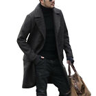 Mens Business Trench Topcoats Winter Heavyweight Warm Double Breasted Coat