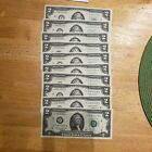 ✯Lot of 5 NEW Uncirculated Two Dollar Bills Crisp $2 Sequential Note 1976-2017✯
