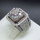 Men's 2 Carat Simulated Diamond Rings 925 Sterling Silver Rings Size 8-13 MJZ039
