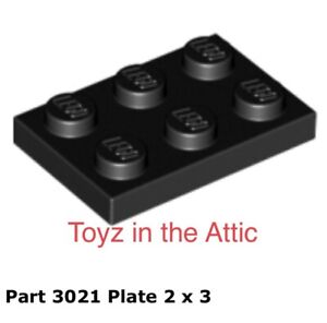 Lego 2x 3021 Black Plate 2 x 3 Polaris 1 Space Lab 6972