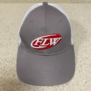 FLW Fishing Hat Cap Mesh Trucker Adult Snapback gray/white