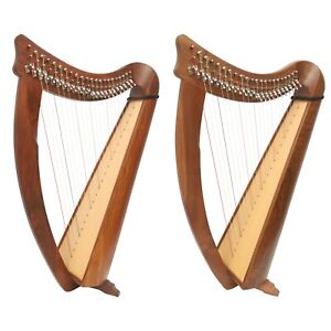 22 String Irish Claddagh Busker Harp, Celtic Irish Lever Harp by Muzikkon