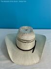 ARIAT Men's White and Brown Straw Cowboy Hat Size-7 1/4