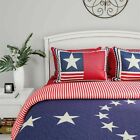 Glory American Flag Star Print Quilt Set Bedspread Quilted Blanket Coverlet