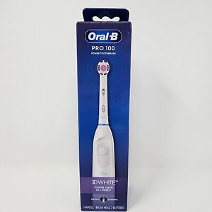Oral-B Pro 100 3D White, Battery Powered Electric Toothbrush, White
