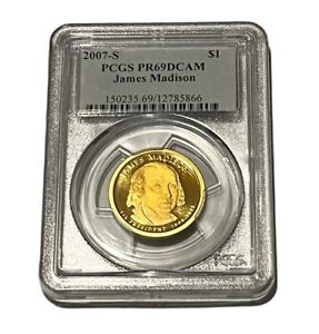 2007-S PR69DCAM JAMES MADISON PCGS $1 Coin