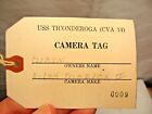 vintage USS Ticonderoga (CVA 14) Camera Tag with String