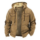 Mens Casual Padded Jacket Winter Warm Hooded Soft Comfort Coat Long Sleeve