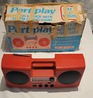 Vintage RED Realistic 8 Track Boombox - Portiplay 14-926 - W/Box - Works