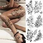 Tattoo Sticker Flower Big Body Art Waterproof Temporary Sexy Thigh Tattoos Woman