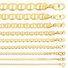 10K Yellow Gold Solid 2mm-9mm Mariner Anchor Link Chain Necklace Bracelet 7
