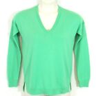 Gap Extra Fine Merino Wool Pullover Sweater Womens XS Green V-Neck Lighweight
