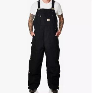 Carhartt Relaxed Fit Duck Bib Overalls Men’s Large Loose Fit Black OR4031M LARGE
