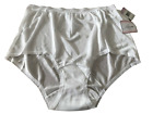 4 Pack LORRAINE Nylon Full Cut Lace Trim Brief Panties WHITE Plus Size 11