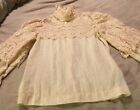 Vintage Ladies Prairie type Victorian cream colored Cotton lace dress Size small
