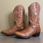El Presidente Cowboy Boots Size 10.5 Western Ostrich Exotic Gold Collection 29.5