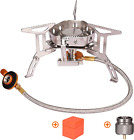 Portable Backpacking Stove with Piezo Ignition Windproof Camping Gas Stove Camp